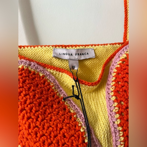 Lingua Franca Yellow Crochet Flower Tank - Size XS - Picture 4 of 4